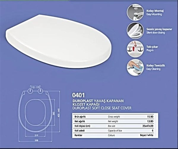 Nkp Genesis Duroplast Klozet Kapağı Yavaş Kapanır