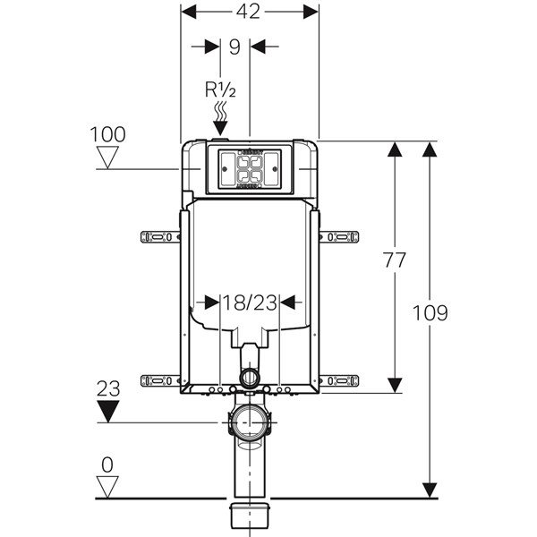 Geberit Alpha Gömme Rezr. 8cm Seti+Alpha15 Kumd. Paneli M.Krom+Ank.Stop Valf