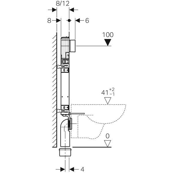 Geberit Alpha Gömme Rezr. 8cm Seti+Alpha15 Kumd. Paneli M.Krom+Ank.Stop Valf