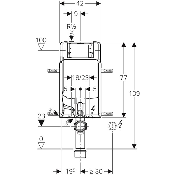 Geberit Sigma Gömme Rezv. 8cm+Sigma 30 Kumd. Paneli Byz/Par/Byz+Ank. Stop Valf