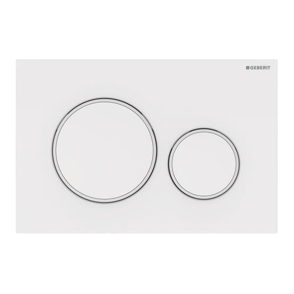 Geberit Kumanda Kapağı Sigma20 - Çift Basmalı Beyaz/Mat Beyaz/Beyaz
