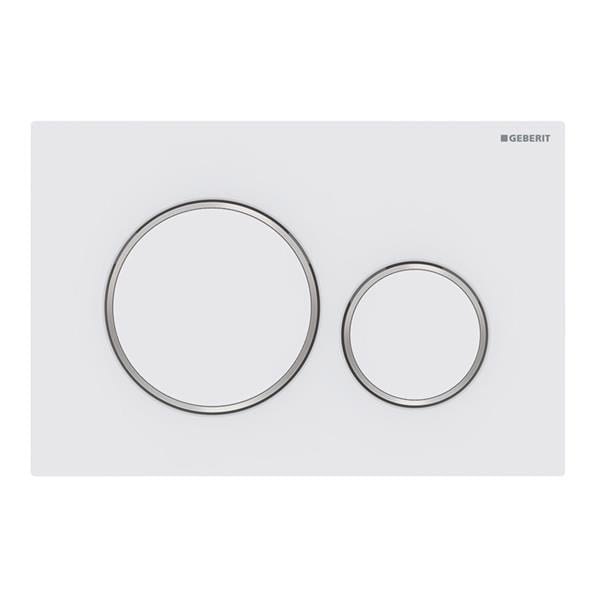 Geberit Kumanda Kapağı Sigma20 - Çift Basmalı Mat Beyaz/Parlak/ Mat Beyaz
