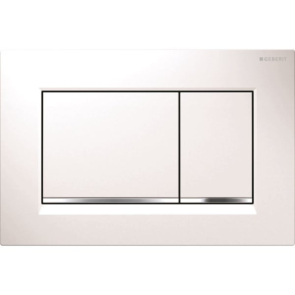 Geberit Sigma30 Kumanda Kapağı-Çift Basmalı - Beyaz/ Parlak /Beyaz