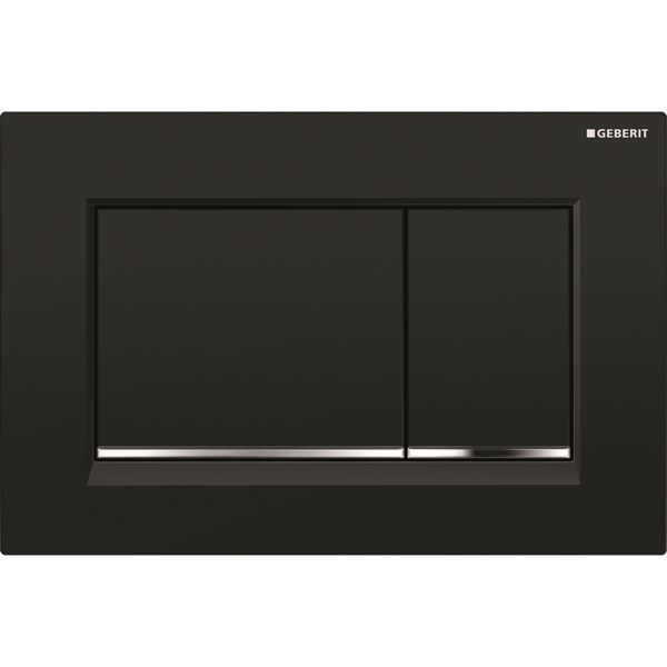 Geberit Sigma30 Kumanda Kapağı-Çift Basmalı - Siyah/ Parlak /Siyah