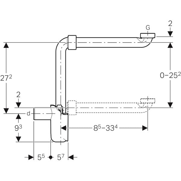 Geberit Lavabo Sifonu - Yer Tasarruflu Beyaz + Lavabo Süzgeci