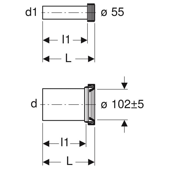 GEBERİT BASİC ARA BORU SETİ 110/110 mm