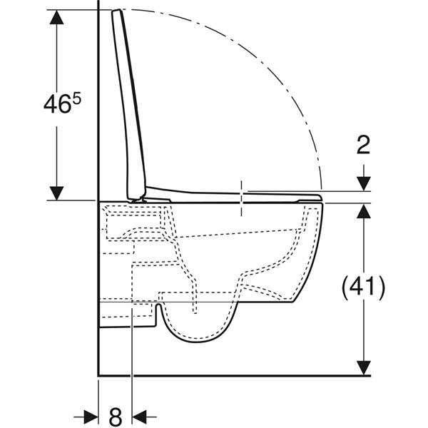 Geberit iCon Rimfree asma klozet, 53 cm (Soft Kapak Ses İzolasyon Contası Dahil )