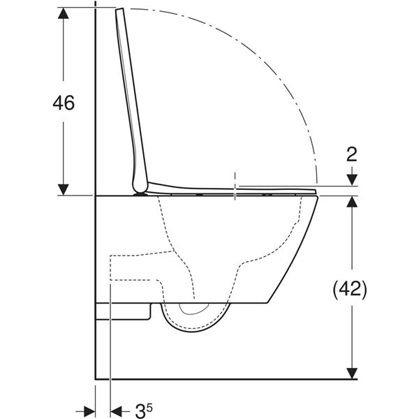 Geberit Smyle Square Rimfree asma klozet, 54 cm ( Soft Kapak Ses İzolasyon Contası  Dahil )
