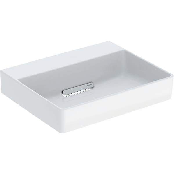 Geberit ONE çanak lavabo, yatay çıkışlı, 50x40 cm, batarya deliksiz, KeraTech®