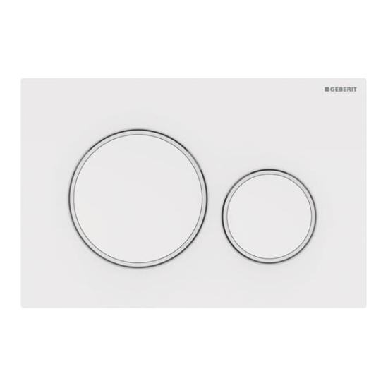 Geberit Kumanda Kapağı Sigma20 - Çift Basmalı Beyaz/Mat Beyaz/Beyaz