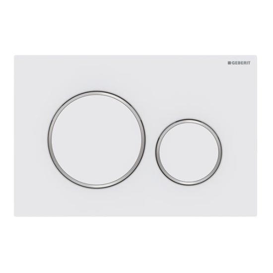 Geberit Kumanda Kapağı Sigma20 - Çift Basmalı Mat Beyaz/Parlak/ Mat Beyaz