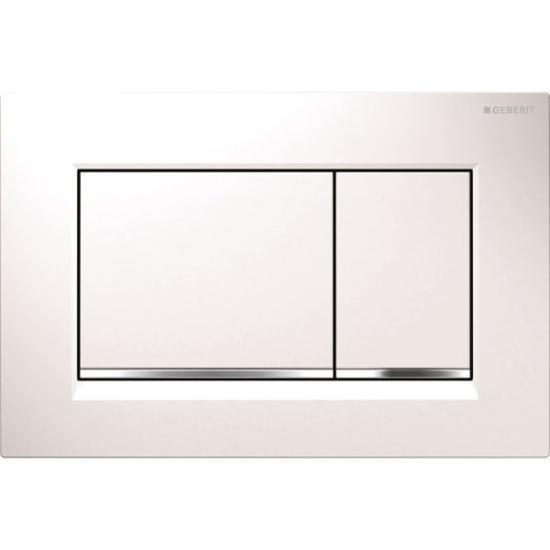 Geberit Sigma30 Kumanda Kapağı-Çift Basmalı - Beyaz/ Parlak /Beyaz
